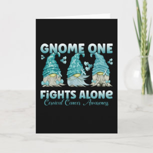 Carte Cervical Cancer Teal Ribbon Gnome