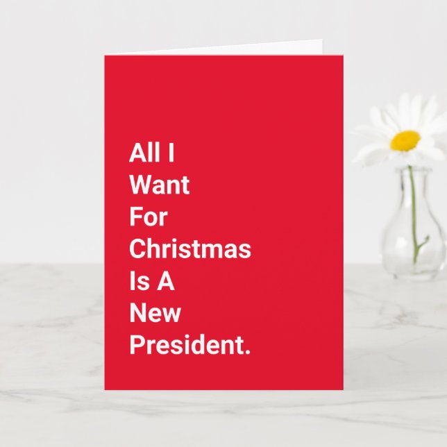 Carte C'Est Drôle Noël Tout Ce Que Je Veux, C'Est Un Nou (Petite plante)
