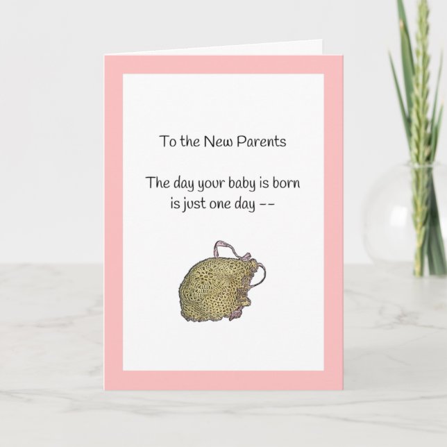 Carte C'est juste un jour...Nouvelle Bébée Fille (Devant)