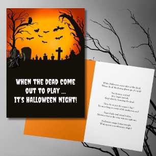 Carte C'est la nuit d'Halloween à la tombe du Faucheur
