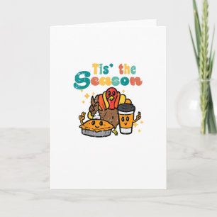 Carte C'est la saison dinde café rétro Thanksgiving Fa
