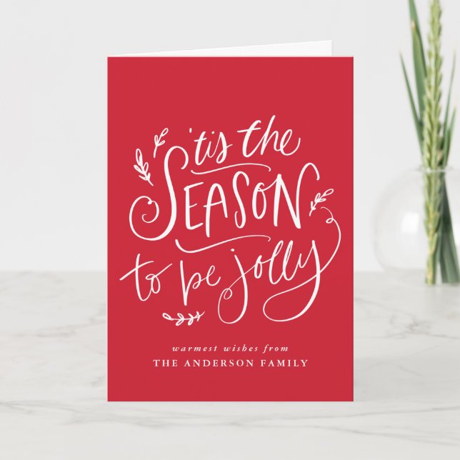 Carte 'C'est la saison pour être Jolly Red Holiday (Devant)
