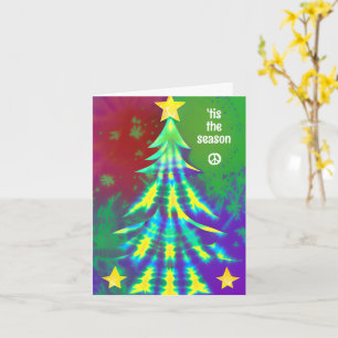 Carte C'est la saison teinture de Noël arbre Hippie