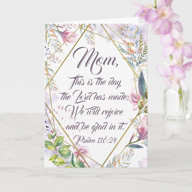 Carte C'est le Jour de la Bible Verse Fête des mères chr (Orchidée)