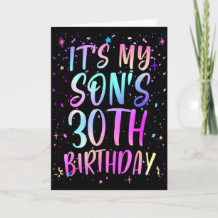 Carte C'est les 30 ans de mon fils Coloré Joyeux 30 Ans