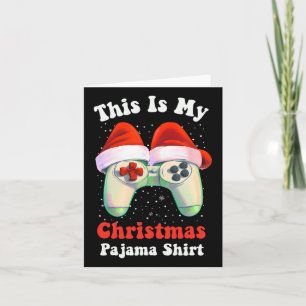 Carte C'est ma vidéo de jeu de pyjama de Noël pour garço