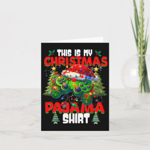 Carte C'est ma vidéo de jeu vidéo de pyjama de Noël pour