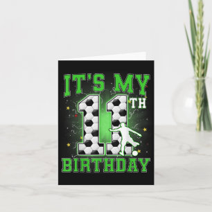 Carte C'est mon 11e anniversaire de football garçon 11 a