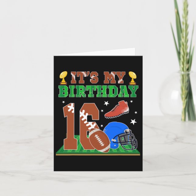 Carte C'est mon 16e anniversaire garçon 16 ans Football  (Devant)