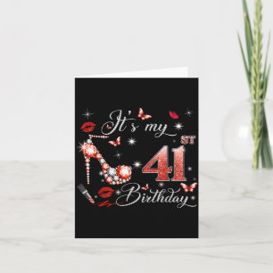 Carte C'est mon 41e anniversaire rose 41 ans anniversair