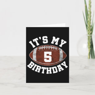 Carte C'est mon 5e anniversaire garçon 5 ans de football