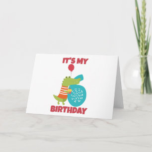 Carte C'est mon 6ème anniversaire Drôle Design