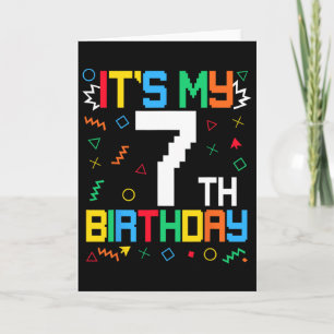 Carte C'est mon 7e anniversaire de gamer enfants jeu vid