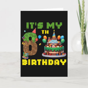 Carte C'est mon 8ème anniversaire garçon fête d'annivers