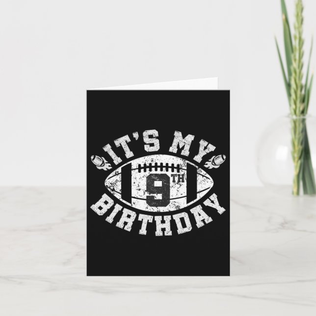 Carte C'est mon 9e anniversaire Garçon 9 ans Football Pl (Devant)