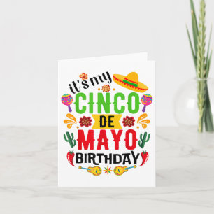 Carte C'est mon anniversaire Cinco De Mayo drôle Cinco D