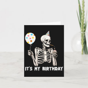 Carte C'est mon anniversaire Halloween Squelette drôle A