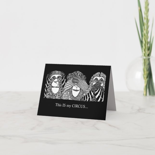 Carte C'EST mon CIRCUS, et ce sont mes SINGES (Devant)