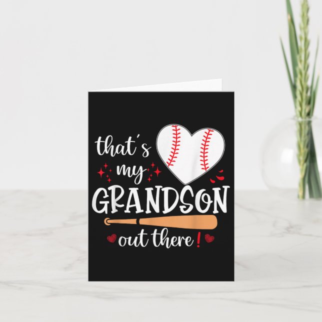 Carte C'est mon petit-fils là-bas Baseball Grand-mère Mè (Devant)
