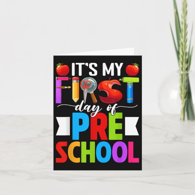 Carte C'Est Mon Premier Jour De Préscolaire De Retour À  (Devant)