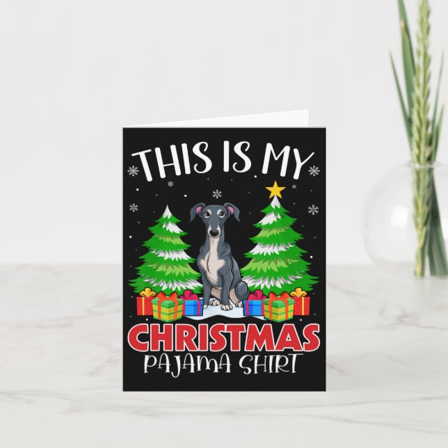 Carte C'Est Mon Pyjama De Noël Chien Grise Italien (Devant)