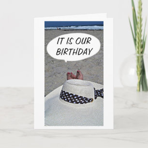 CARTE C'EST NOTRE JOUR D'ANNIVERSAIRE, DÉTENDRE