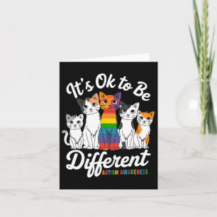 Carte C'Est Ok D'Être Différent Cat Puzzle Cute Autism A