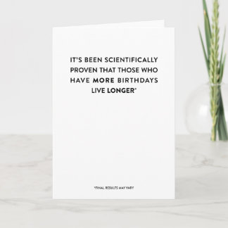 Carte C'est scientifique : Plus d'anniversaires, Vivre p