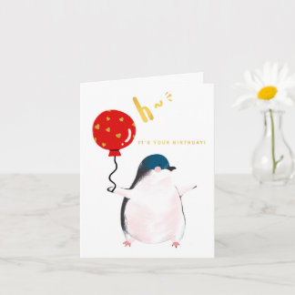 Carte C'est ton anniversaire - le petit pingouin