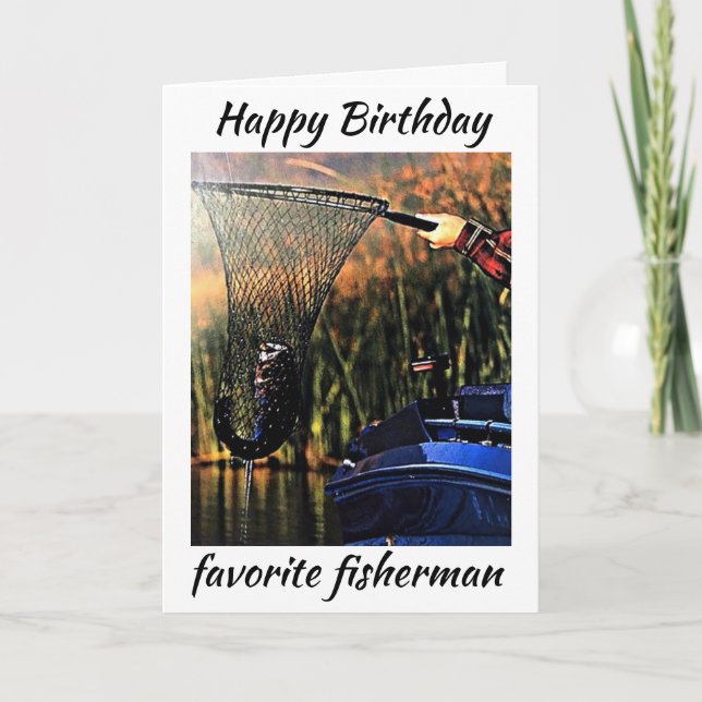 CARTE C'EST TON ANNIVERSAIRE **MON PÊCHEUR PRÉFÉRÉ** (Devant)
