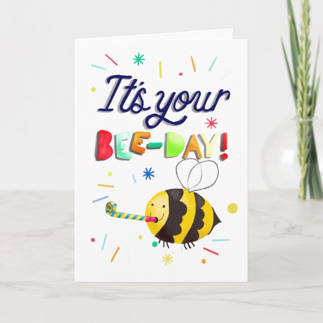 Carte C'est ton jour d'abeille ! (anniversaire) (Devant)