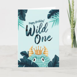 Carte C'est un monstre bleu sauvage et une jungle tropic