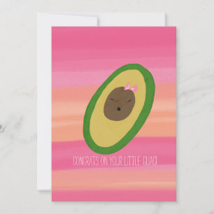 Carte C'est une fille Félicitations Bébé Avocat Aquarell
