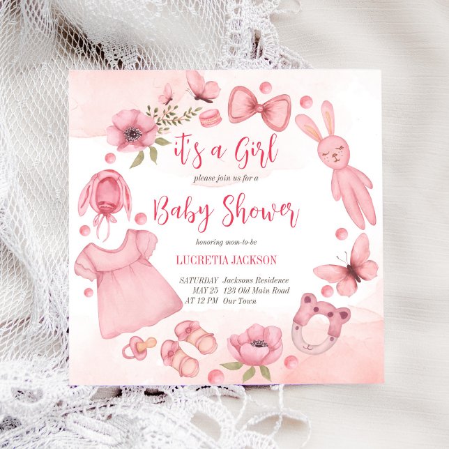 Carte C'est une fille jouets de vêtements de bébé baby s (Créateur téléchargé)