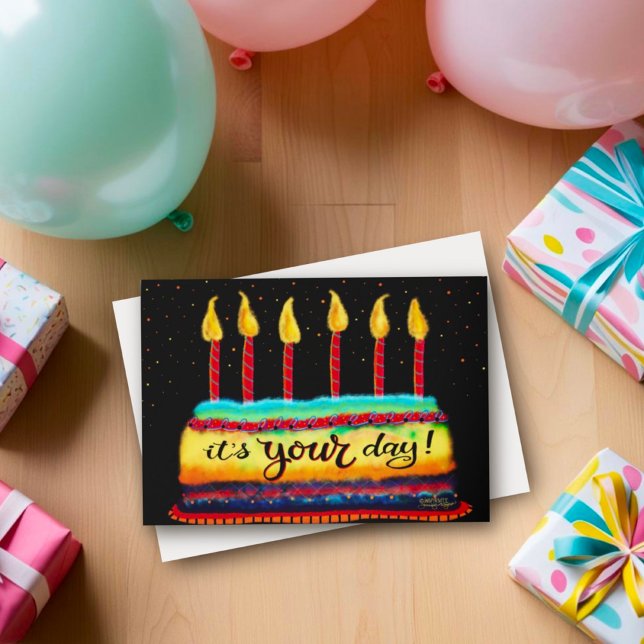 Carte C'est votre journée Anniversaire Cake Candles Fun  (Créateur téléchargé)