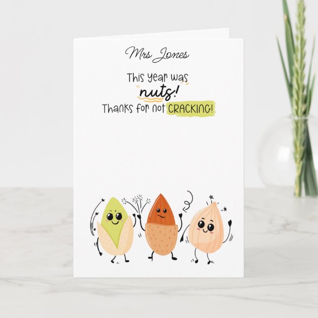 Carte Cette année était Nuts Enseignant chèque cadeau (Devant)