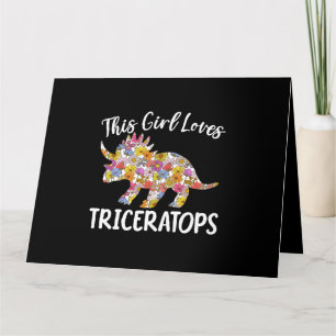 Carte Cette Fille Aime Tricératops Dinosaur Préhistoriqu