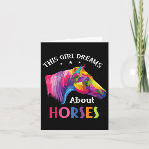 Carte Cette Fille Rêve Sur Les Chevaux Cheval Équitation