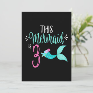 Carte Cette Sirène Est 3 Mermaids 3e Fille Anniversaire