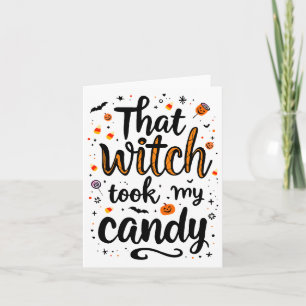 Carte Cette sorcière a pris ma typographie de bonbons