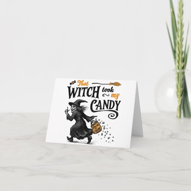 Carte Cette sorcière a pris mes bonbons (Devant)