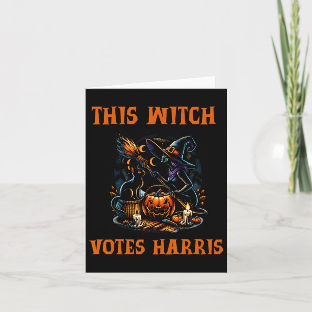 Carte Cette sorcière vote Kamala Harris Halloween épouva (Devant)