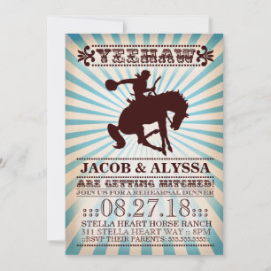 Carte CG Yeehaw - Répétition de rodéo bleu