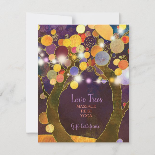 Carte Chaîne Love Trees Business Certificats Cadeaux (Devant)