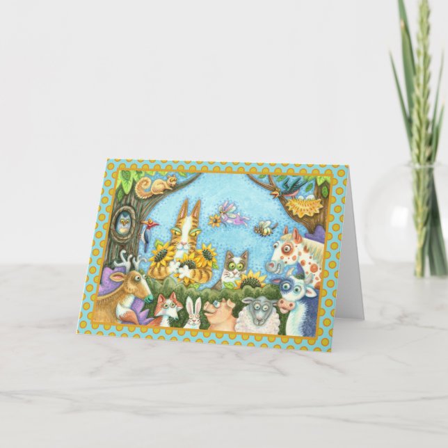 CARTE CHAÎNES N'FITZ ET MENAGERIE D'AMIS, AMUSANT (Devant)