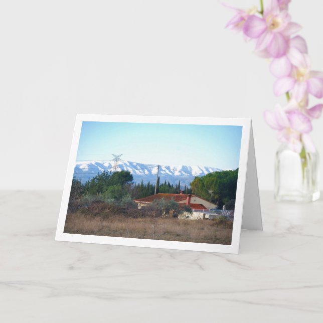 Carte Chalet espagnol et monts Snowy (Orchidée)
