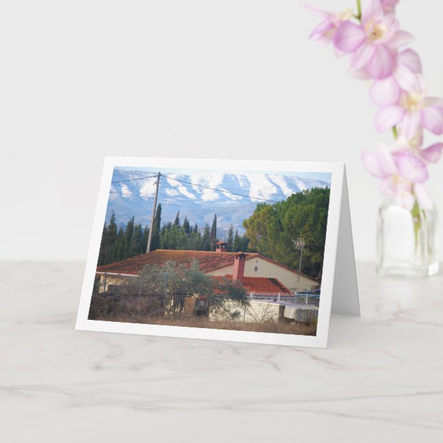 Carte Chalet espagnol et monts Snowy (Orchidée)