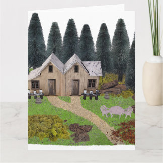 Carte Chalet rustique pour camping d'été dans la forêt