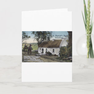 Carte Chalet vintage irlandais de chaume St. Patricks Da