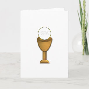 Carte Chalice d'or et hôte - Sainte Communion